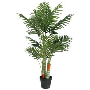 vidaXL Palma Artificiale con 3 Tronchi Verde 120 cm in PP
