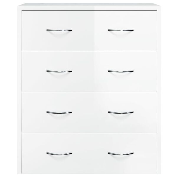 vidaXL Credenza con 4 Cassetti 60x30,5x71 cm Bianco lucido