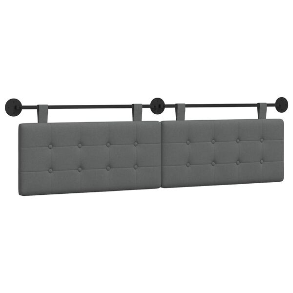 vidaXL Testata appesa Grigio scuro 170 x 55 x 5 cm Tessuto