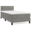 vidaXL Giroletto a Molle con Materasso Grigio Chiaro 100x200cm Velluto