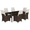vidaXL Set da Pranzo da Giardino 7pz con Cuscini in Polyrattan Marrone