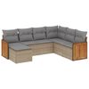 vidaXL Set Divani da Giardino 7 pz con Cuscini Beige in Polyrattan