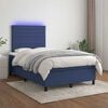 vidaXL Letto a Molle con Materasso e LED Blu 120x190 cm in Tessuto