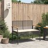 vidaXL Panca da Giardino con Cuscino Nera in Polyrattan e Legno Acacia