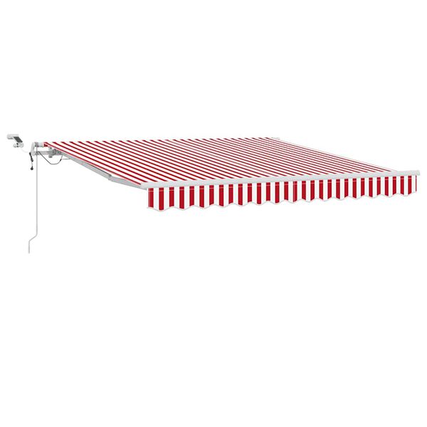vidaXL Tenda Retrattile Rosso e Bianco 350 x 250 cm