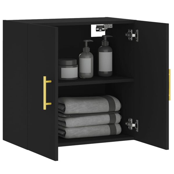 vidaXL Armadietto a Muro Nero 60x31x60 cm in Legno Multistrato