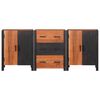 vidaXL Credenza 3 pcs Marrone 55 x 30 x 75 cm Legno di Acacia Massello