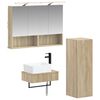 vidaXL Set di Armadi da Bagno 3 pz Rovere Sonoma 100 x 14,5 x 70 cm