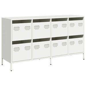 vidaXL Credenza Bianca 135x39x73,5 cm in Acciaio Laminato a Freddo