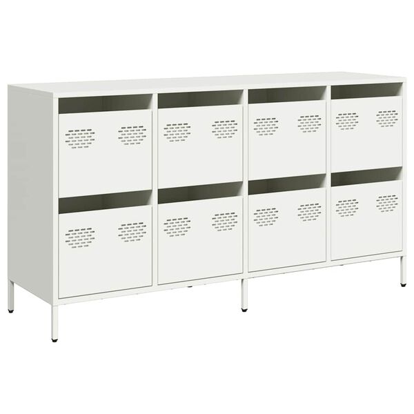vidaXL Credenza Bianca 135x39x73,5 cm in Acciaio Laminato a Freddo