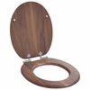vidaXL Sedile per toilette con chiusura morbida Marrone 44 x 38 cm