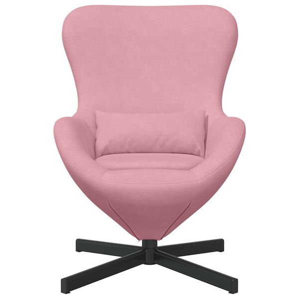 vidaXL Poltrona uovo Rosa 63 x 73 x 90 cm Velluto