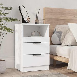 vidaXL Comodino a Muro Bianco in Legno Multistrato