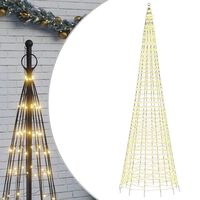 vidaXL Luce Albero di Natale su Pennone 1534LED Bianco Caldo 500cm