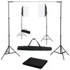vidaXL Kit per Studio Fotografico con Luci Softbox e Fondali
