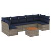 vidaXL Set Divani da Giardino 8 pz con Cuscini Grigio in Polyrattan