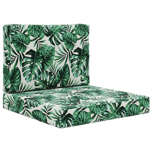 vidaXL Cuscino per divano da esterno 2 pcs Motivo Foglia Poliestere