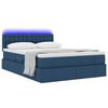 vidaXL Letto con contenitore e LED con led Blu 140 x 190 cm Tessuto