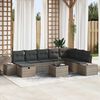 vidaXL Set Divano da Giardino con cuscino 9 pcs Grigio polyrattan