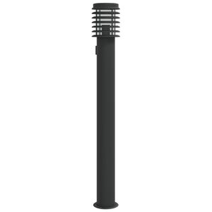 vidaXL Lampade da Terra per Esterni con Presa 3 pz Nere 110 cm Acciaio