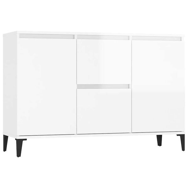vidaXL Credenza Bianco Lucido 102x35x70 cm in Legno Multistrato