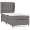 vidaXL Giroletto a Molle con Materasso Grigio Scuro 80x200 cm Tessuto