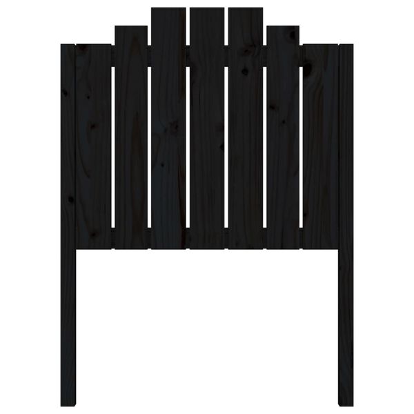 vidaXL Testiera per Letto Nera 81x4x110 cm in Legno Massello di Pino