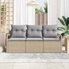 vidaXL Set Divano da Giardino 3 pcs Beige e Grigio Chiaro polyrattan