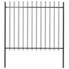 vidaXL Recinzione da Giardino Woerden con Punta a Lancia in Acciaio 170x150 cm Nero