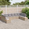 vidaXL Set Divano da Giardino 10 pcs beige e grigio chiaro Poly Rattan