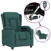 vidaXL Poltrona Elettrica Reclinabile Verde Scuro in Tessuto