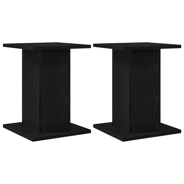 vidaXL Supporto per piante 2 pcs Rovere Nero 30 x 30 x 40 cm
