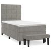 vidaXL Giroletto a Molle con Materasso Grigio Chiaro 100x200cm Velluto
