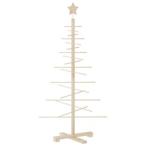 vidaXL Albero di Natale Decorativo in Legno 125 cm Legno Massello Pino