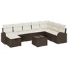vidaXL Set Divano da Giardino con cuscino 9 pcs Marrone Poly Rattan
