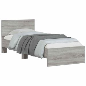 vidaXL Struttura letto con testata Sonoma grigio Legno ingegnerizzato