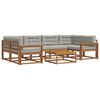 vidaXL Set di divani da esterno 7 pcs Grigio Naturale e Chiaro