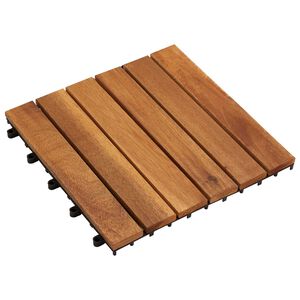 vidaXL Piastrella per Decking 30 pz Marrone 30 x 30 cm Legno di Acacia