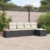 vidaXL Set Divano da Giardino con cuscino 5 pcs Nero Poly Rattan