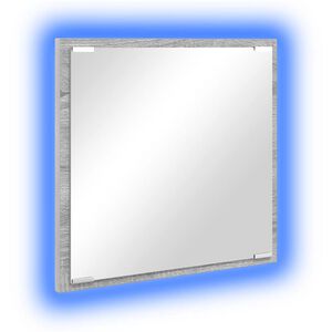 vidaXL Specchio da bagno LED Grigio Sonoma 40 x 37 x 8.5 cm