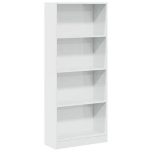 vidaXL Libreria Bianco Lucido 60x24x143 cm in Legno Multistrato