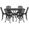 vidaXL Set da Pranzo per Giardino 7 pcs Nero Alluminio