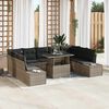 vidaXL Set Divano da Giardino con cuscino 10 pcs Grigio polyrattan