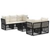 vidaXL Set Divano da Giardino 6 pz Nero 55 x 55 x 37 cm polyrattan