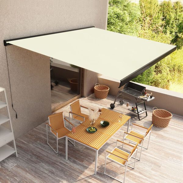 vidaXL Tenda a Cassonetto Manuale 400x300 cm Crema