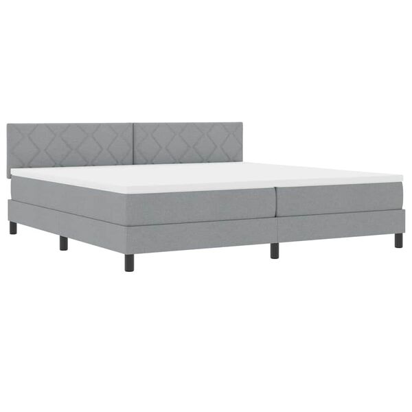 vidaXL Letto a molle con cuscino Grigio chiaro 200 x 200 cm Tessuto