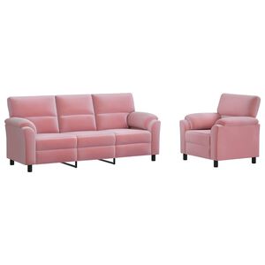 vidaXL Set di divani 2 pcs Rosa Velluto