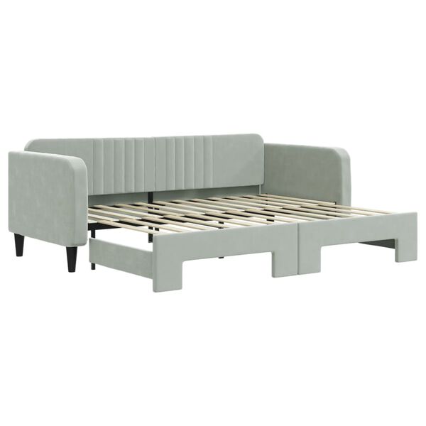 vidaXL Divano Letto con Letto Estraibile Grigio Chiaro 90x200 Velluto