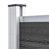 vidaXL Set Pannelli di Recinzione in WPC 1138x(105-186) cm Nero