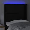 vidaXL Testiera a LED Nera 83x16x118/128 cm in Similpelle